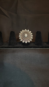 Mesa Mandala White Paparazzi Ring