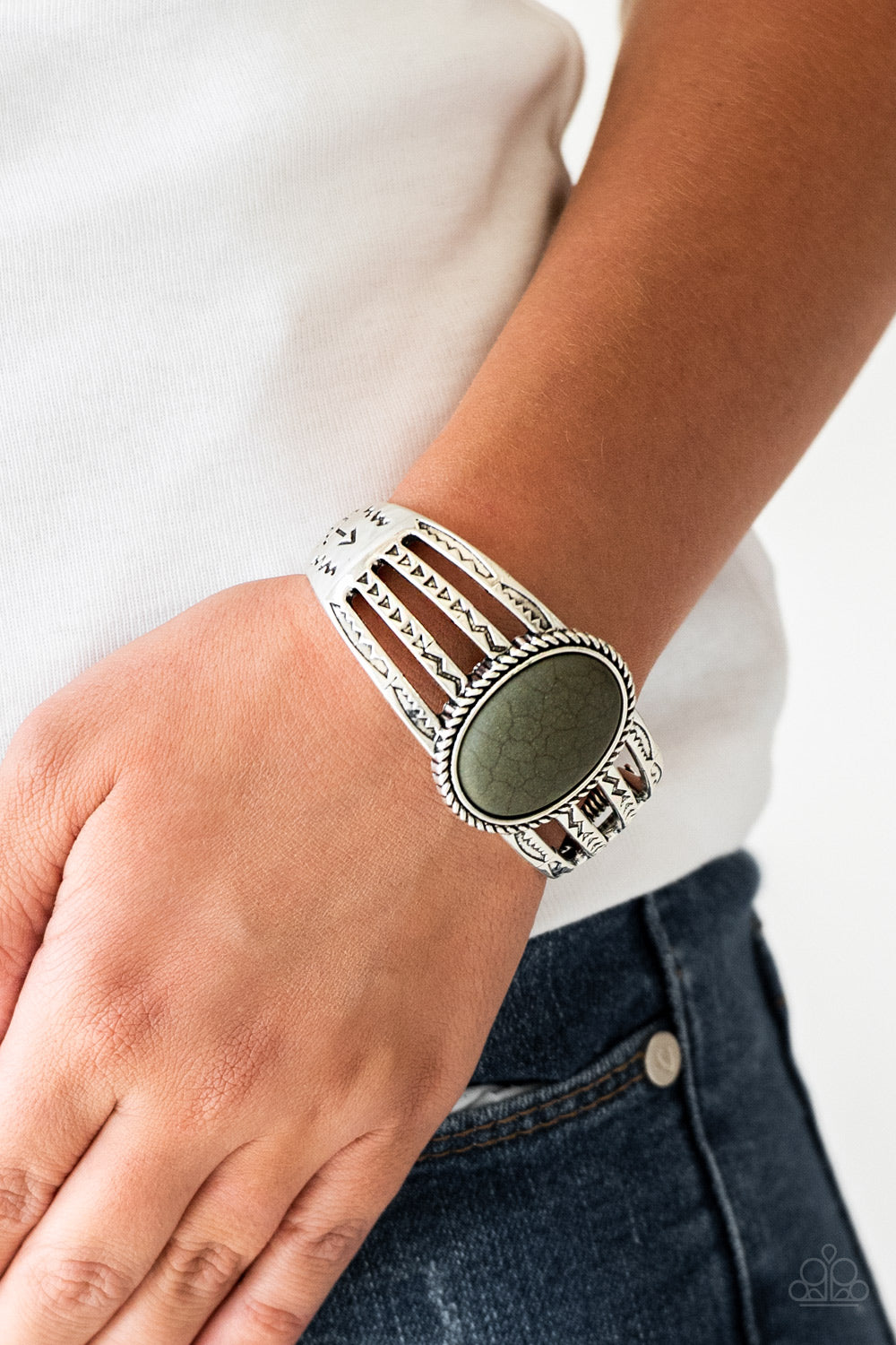 Desert Glyphs Green Paparazzi Bracelet