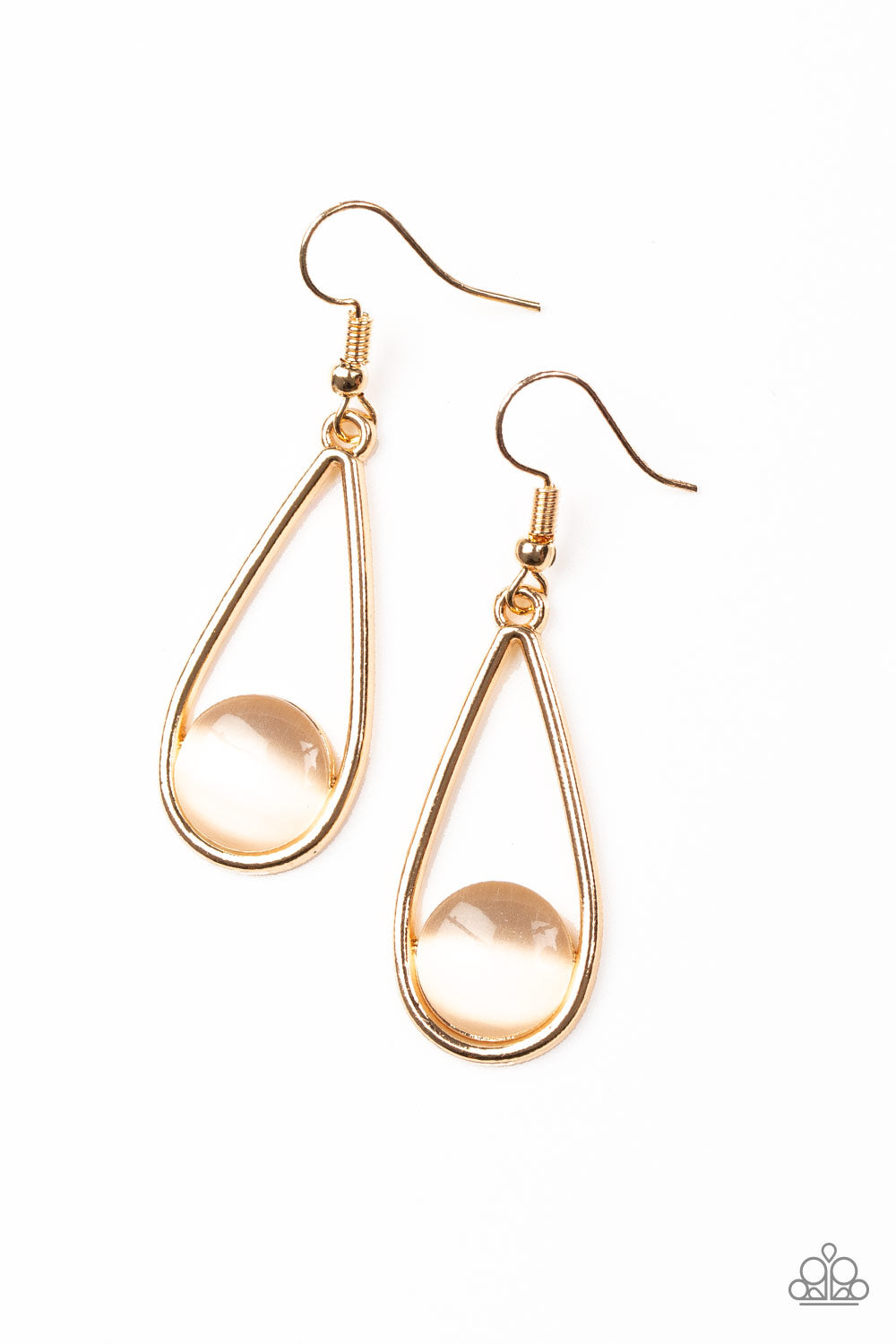 Over The Moon Gold Paparazzi Earrings