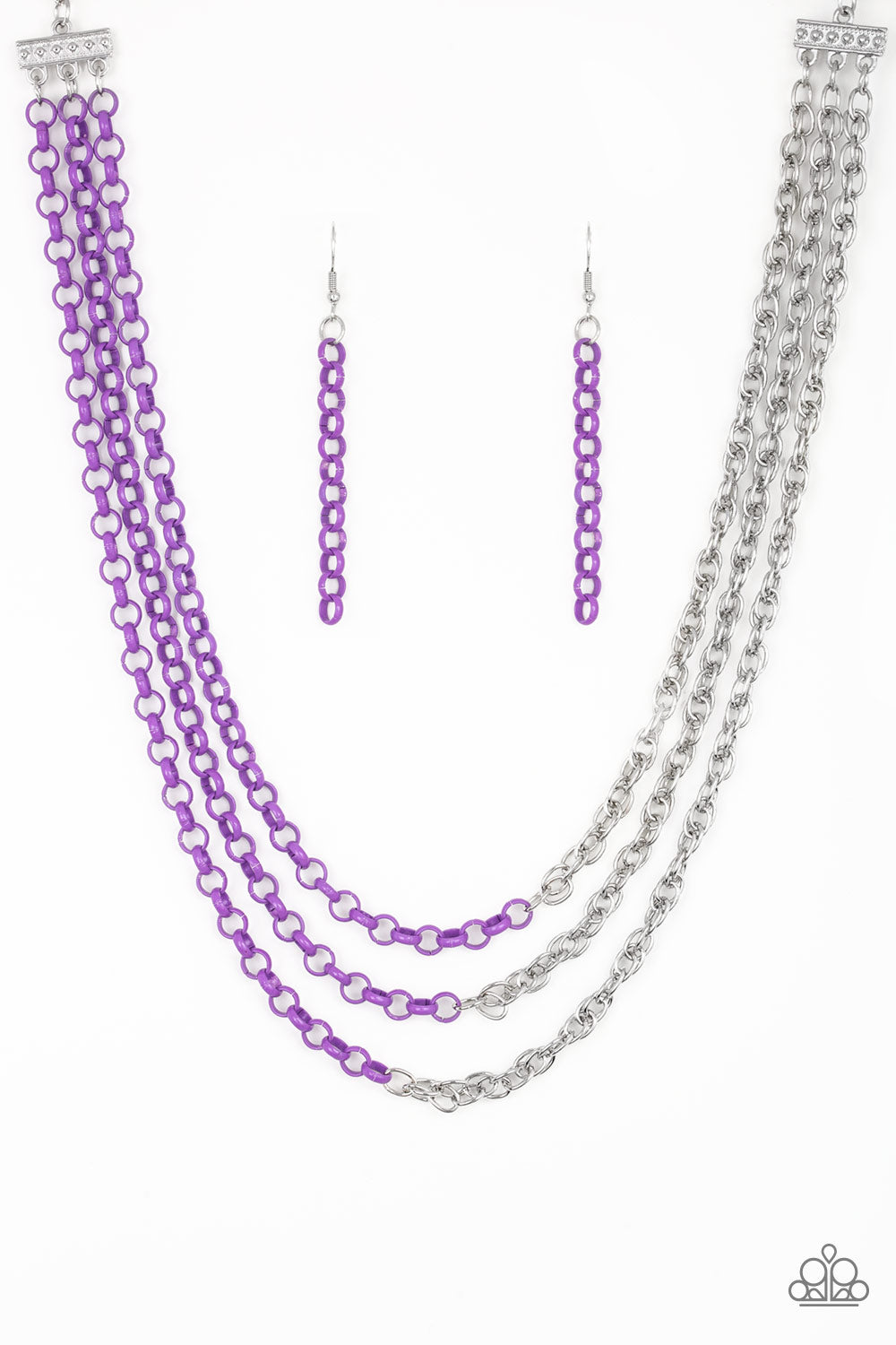 Turn Up The Volume - Purple Paparazzi Necklace Set