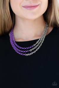 Turn Up The Volume - Purple Paparazzi Necklace Set