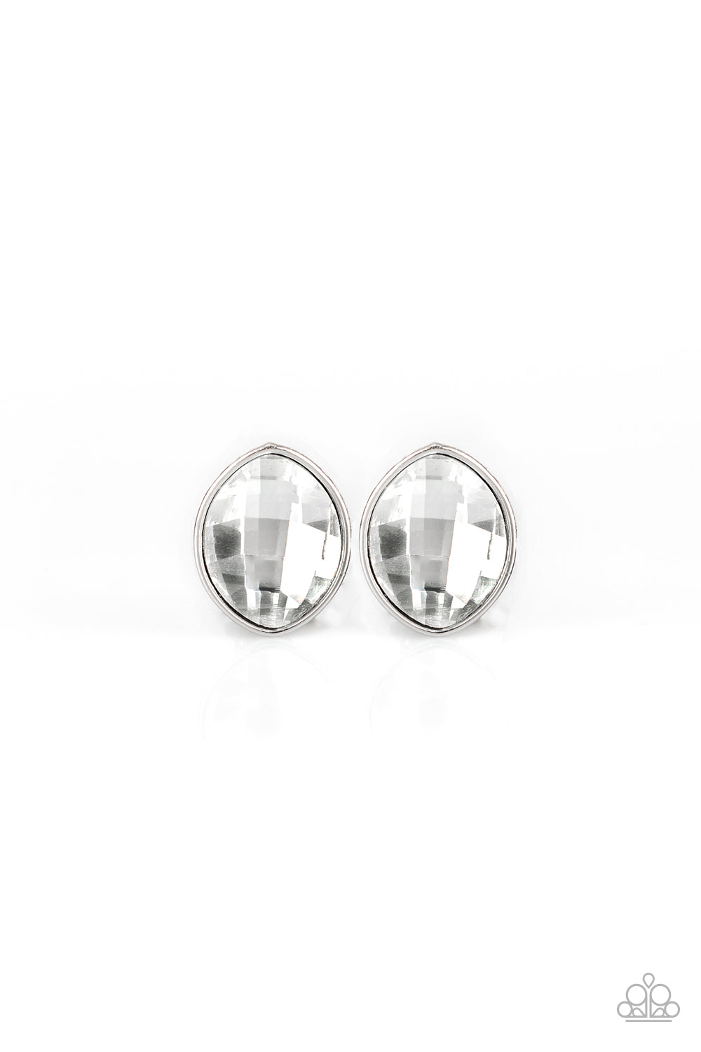 Movie Star Sparkle - White Paparazzi Earrings