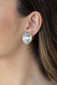 Movie Star Sparkle - White Paparazzi Earrings