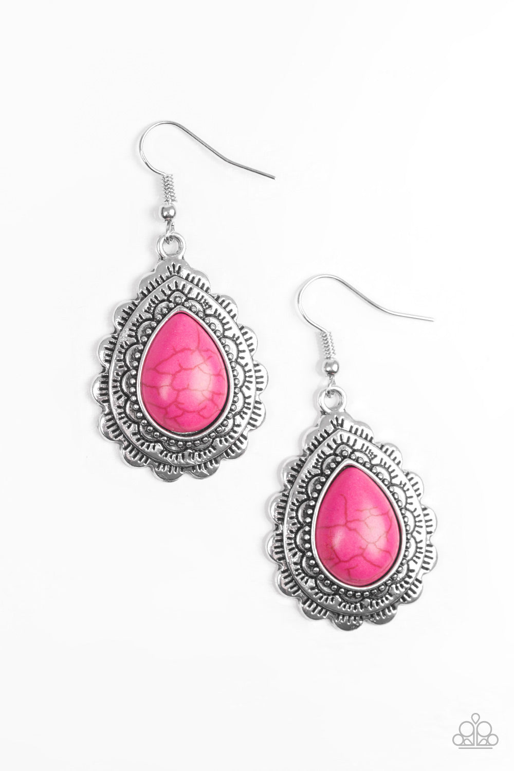 Mesa Mustang - Pink Paparazzi Earrings