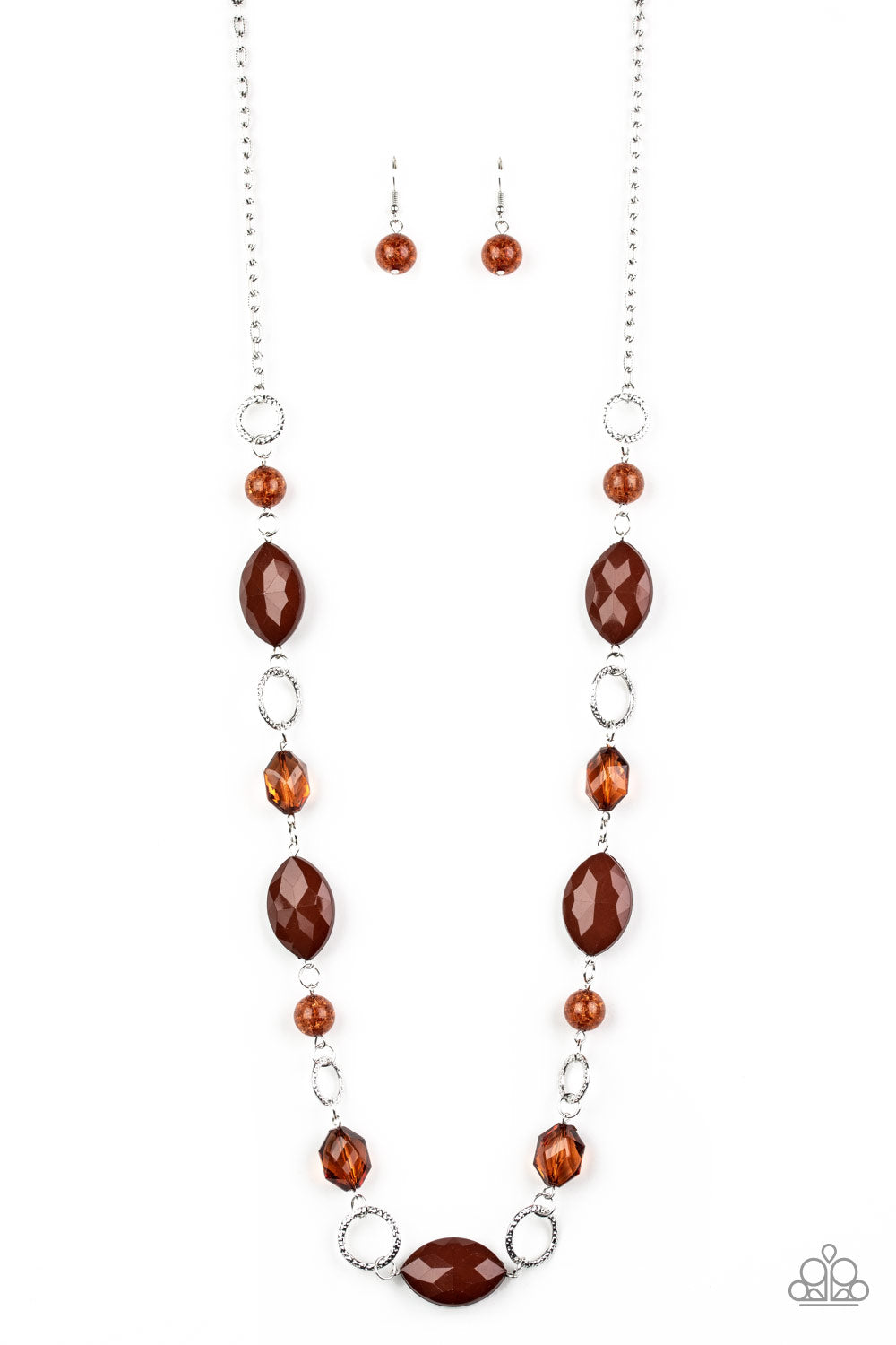 Shimmer Simmer - Brown Paparazzi Necklace Set