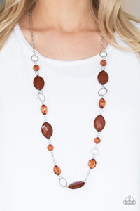 Shimmer Simmer - Brown Paparazzi Necklace Set