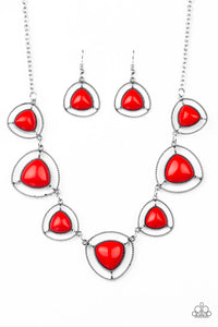 Make A Point - Red Paparazzi Necklace Set