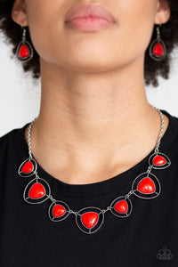 Make A Point - Red Paparazzi Necklace Set