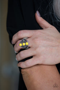 Triple Whammy - Yellow Paparazzi Ring