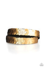 Load image into Gallery viewer, Under The SEQUINS Gold Paparazzi Bracelet
