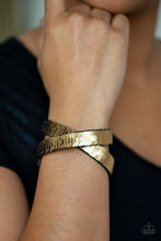 Load image into Gallery viewer, Under The SEQUINS Gold Paparazzi Bracelet
