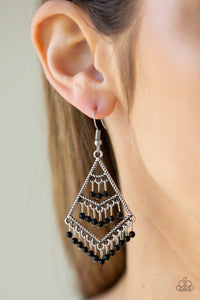 Kite Race - Black Paparazzi Earrings