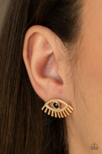 Don't Blink - Gold Paparazzi Earrings