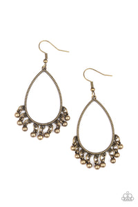 Country Charm - Brass Paparazzi Earrings