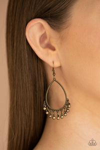 Country Charm - Brass Paparazzi Earrings