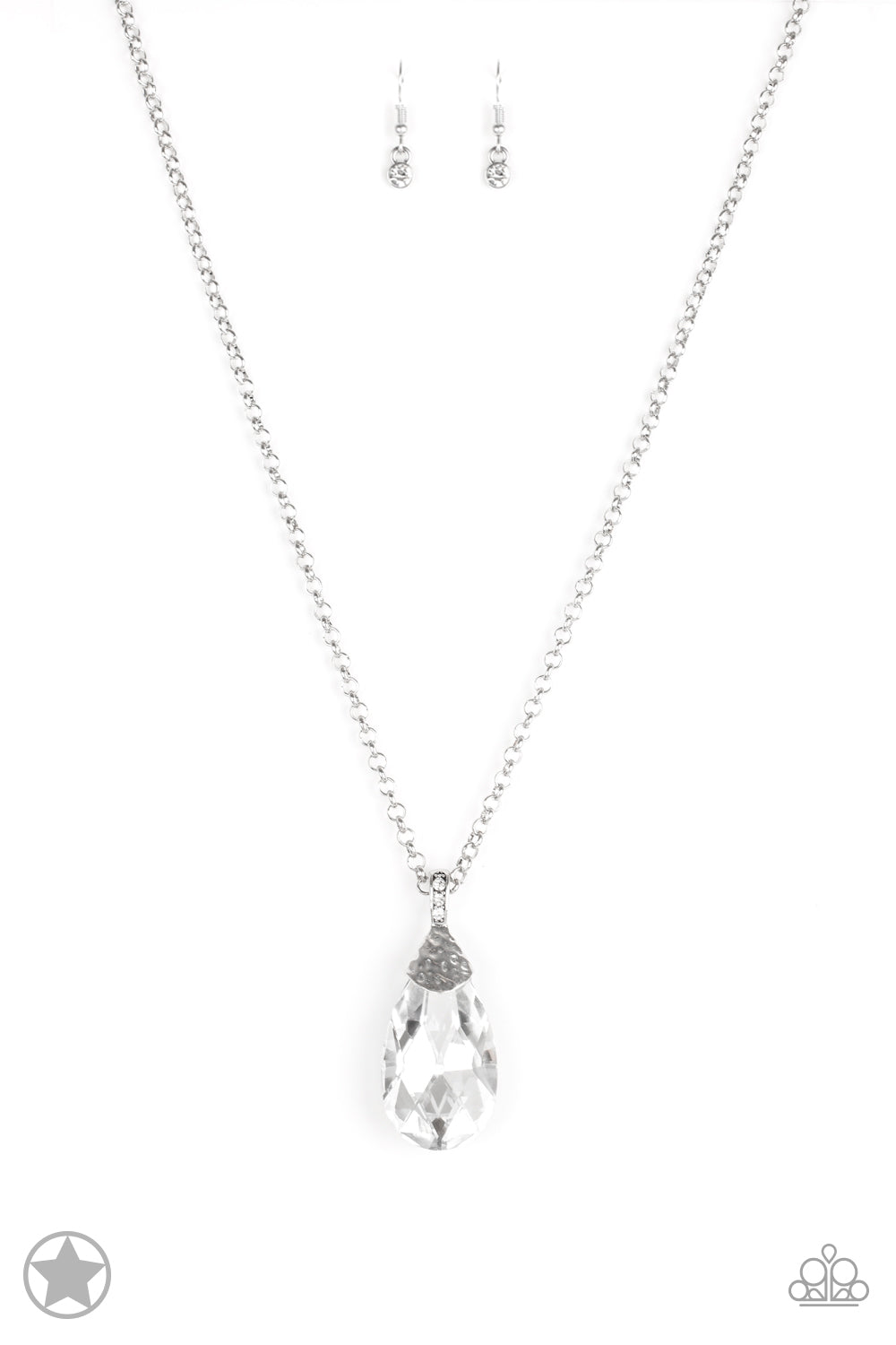 Spellbinding-Sparkle (White) Paparazzi Necklace Set