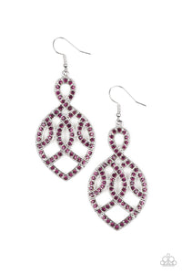 A Grand Statement - Purple Paparazzi Earrings