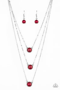 A Love For Luster - Red Paparazzi Necklace Set