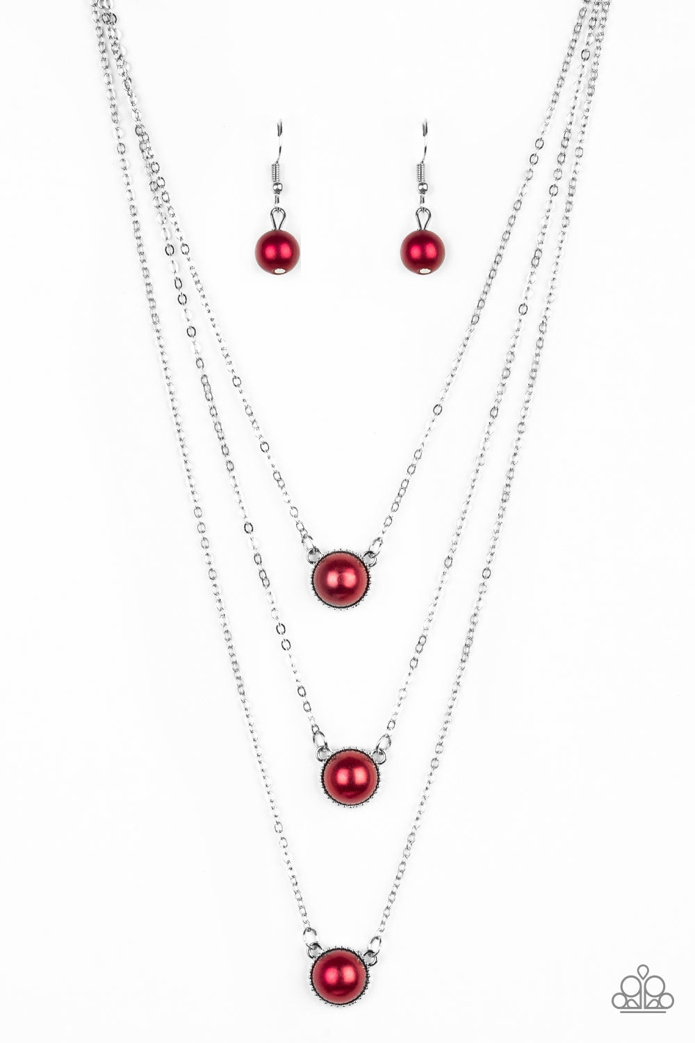 A Love For Luster - Red Paparazzi Necklace Set