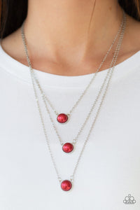 A Love For Luster - Red Paparazzi Necklace Set