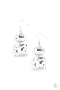 All ICE On Me - White Paparazzi Earrings