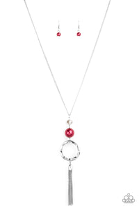 Bold Balancing Act - Red Paparazzi Necklace Set