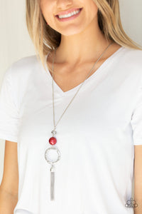 Bold Balancing Act - Red Paparazzi Necklace Set