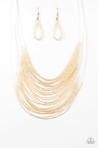 Catwalk Queen - Gold Paparazzi Necklace Set