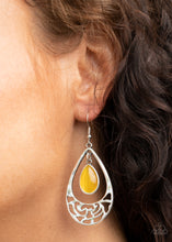 Load image into Gallery viewer, DEW You Feel Me? - Yellow Paparazzi Earrings
