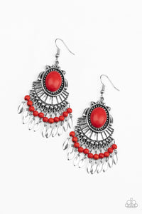 Eco Trip - Red Paparazzi Earrings