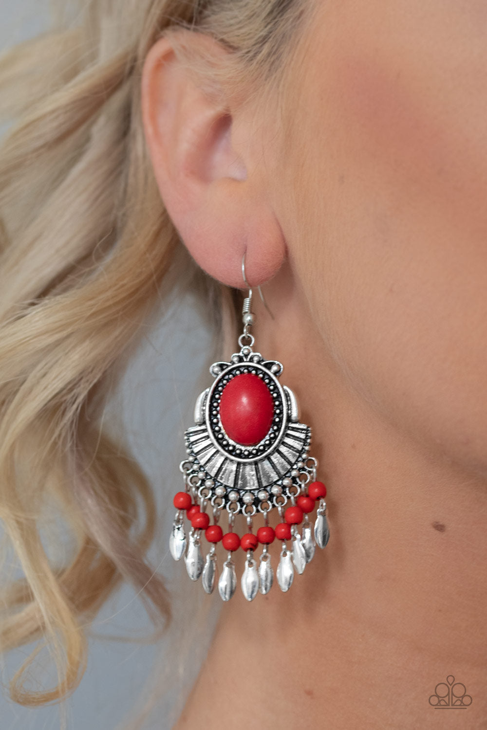 Eco Trip - Red Paparazzi Earrings