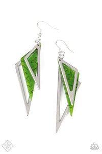 Evolutionary Edge - Paparazzi Green Earrings