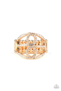 Fabulously Frosted - Gold Paparazzi Ring