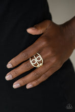 Load image into Gallery viewer, Fabulously Frosted - Gold Paparazzi Ring
