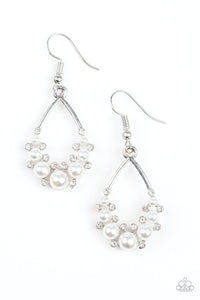 Fancy First - White Paparazzi Earrings