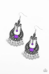 Fiesta Flair - Purple Paparazzi Earrings