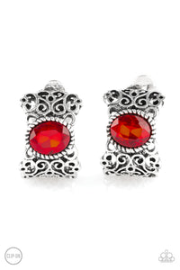 Glamorously Grand Duchess - Red Paparazzi Earrings