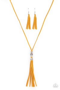 Hold My Tassel - Yellow Paparazzi Necklace Set