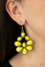 Load image into Gallery viewer, In Crowd Couture - Yellow Paparazzi Earrings
