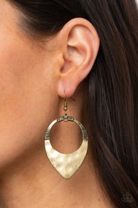 Instinctively Industrial - Brass Paparazzi Earrings