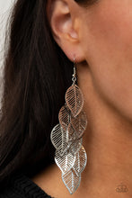 Load image into Gallery viewer, Limitlessly Leafy - Silver Paparazzi Earrings
