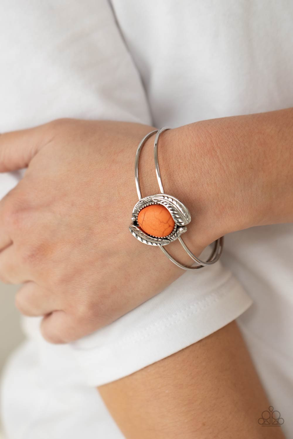 Living Off The BANDLANDS - Orange Paparazzi Bracelet