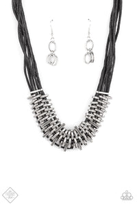 Lock, Stock, and SPARKLE - Black Paparazzi Necklace Set