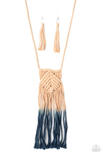 Load image into Gallery viewer, Look At MACRAME Now - Blue Paparazzi Necklace Set
