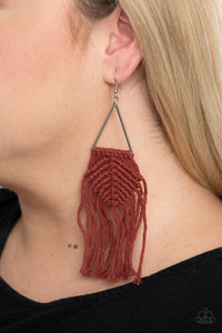 Macrame Jungle - Brown Paparazzi Earrings