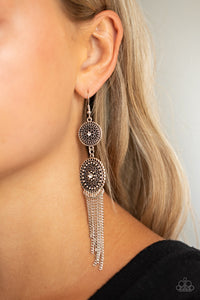 Medallion Mecca - White Paparazzi Earrings