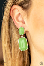 Load image into Gallery viewer, Meet Me At The Plaza - Green Paparazzi Earrings
