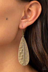 On The Up and Upscale - Brass Paparazzi Earrings