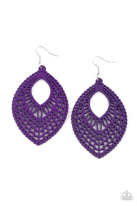 One Beach At A Time - Purple Paparazzi Earrings