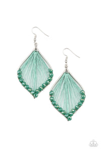 Pulling at My HARP-strings - Green Paparazzi Earrings